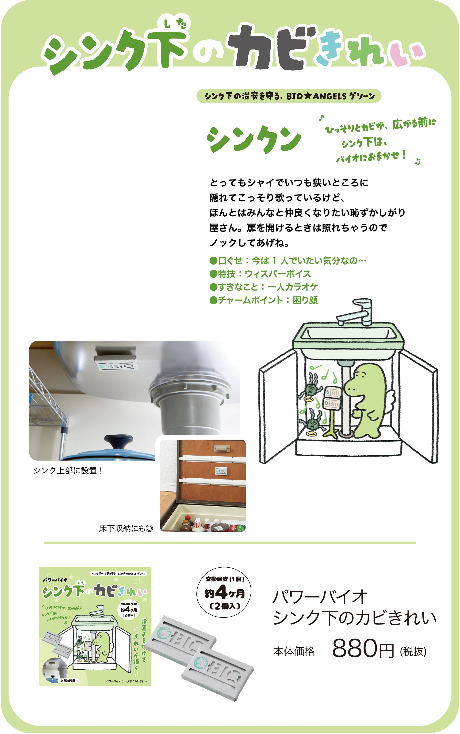 シンク下のカビきれい